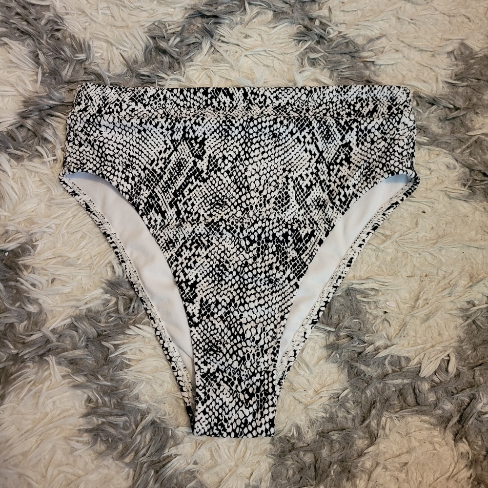 Snake skin high waisted bikini bottom